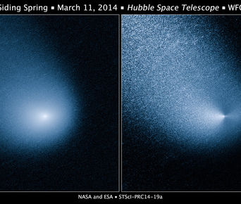 Halastjarnan Siding Spring á mynd Hubble geimsjónaukans