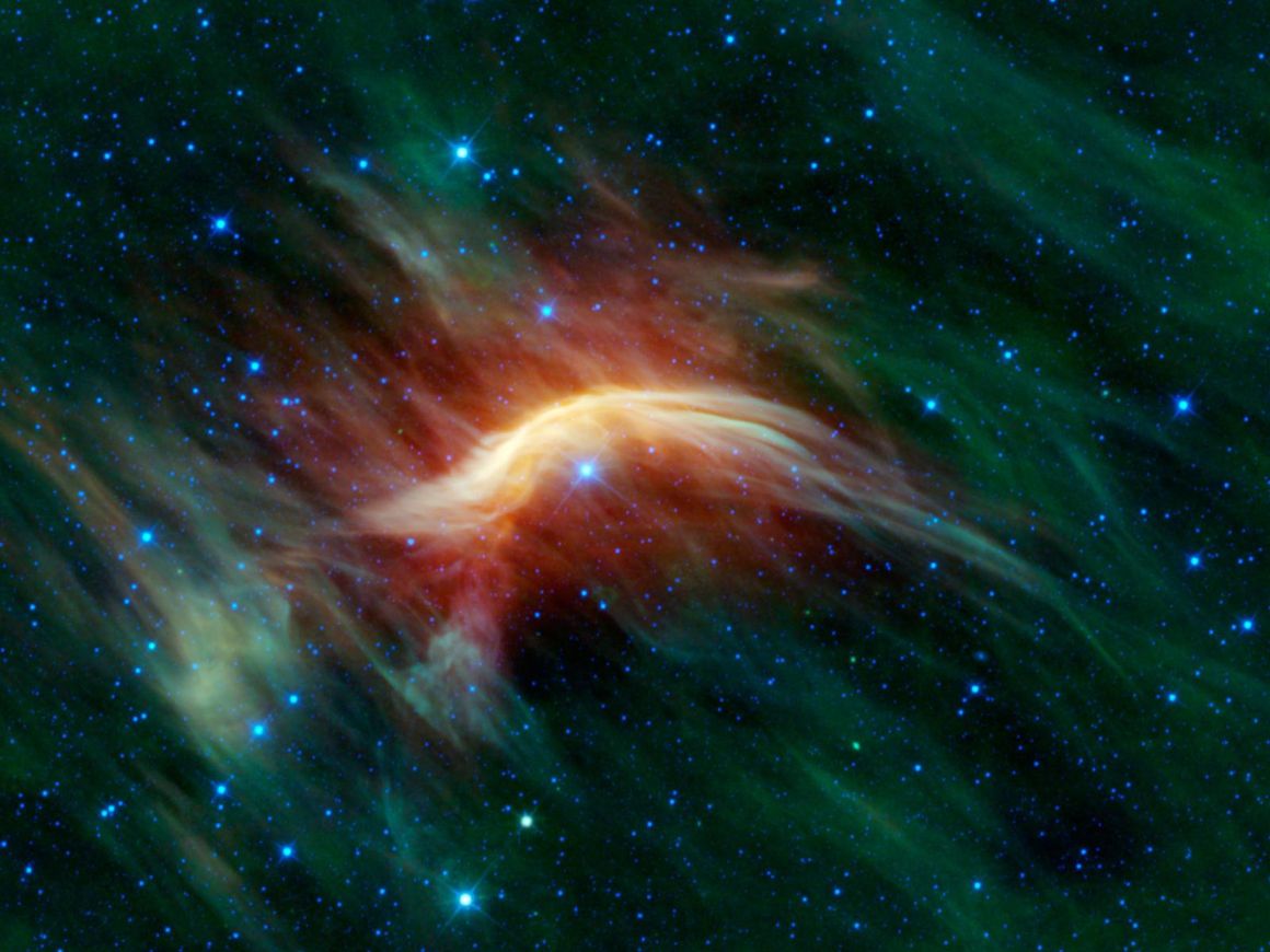09-flottastjarna-a-fleygiferd Flóttastjarna á fleygiferð. Mynd: NASA/JPL-Caltech/UCLA