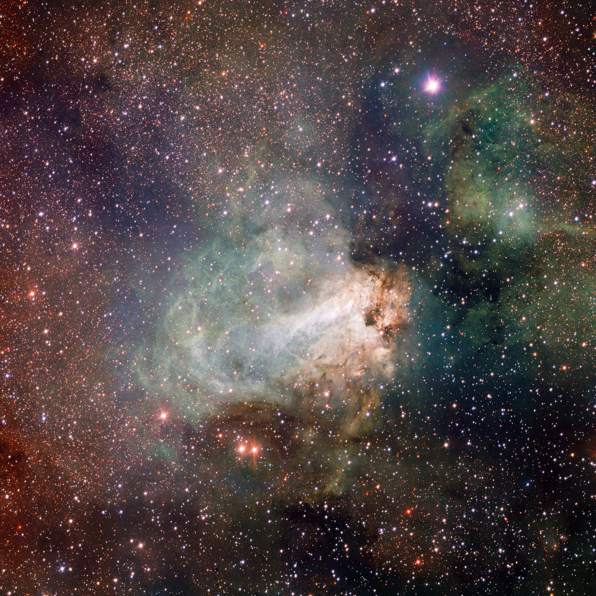 eso1119a Messier 17, VST, Omegaþokan, Svansþokan