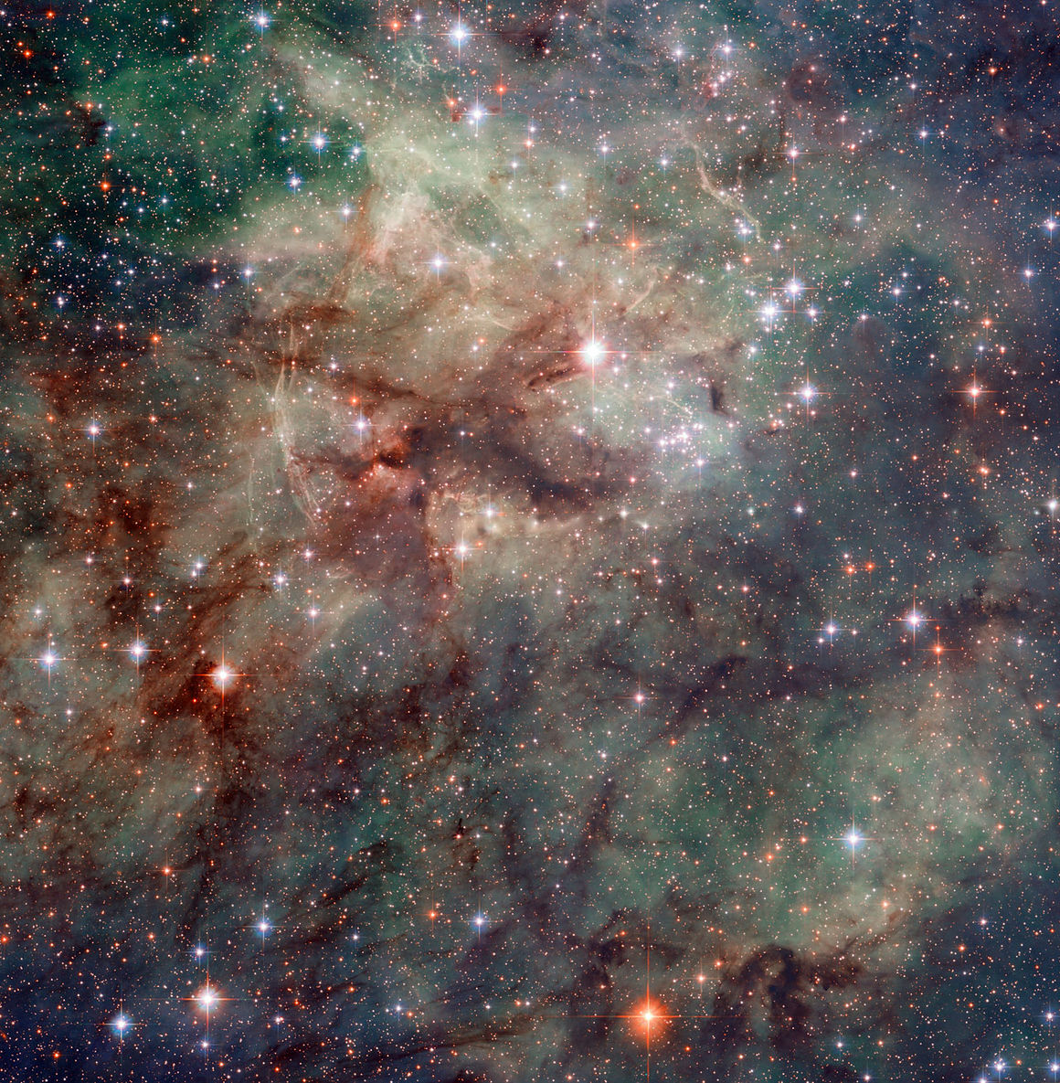 Tarantúluþokan, 30 Doradus, NGC 2070, NGC 2060, geimþoka, stjörnuþoka, stjörnuþyrping