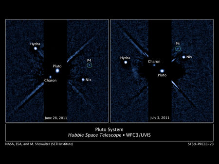 Plútó, fylgitungl, Nix, Hýdra, Karon, P4
