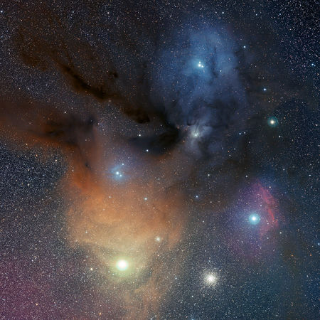 Rho Ophiuchi, ró í Naðurvalda, stjörnumyndunarsvæði, Antares