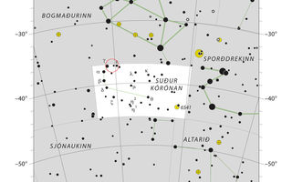 stjörnukort, stjörnumerki, Suðurkórónan, R Coronae Australis