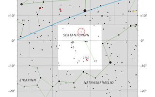 NGC 3166, NGC 3169, Sextanturinn, stjörnukort