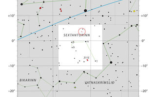 NGC 3166, NGC 3169, Sextanturinn, stjörnukort