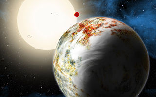 Teikning listamanns af reikistjörnunni Kepler-10c