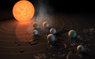 Teikning af TRAPPIST-1 sólkerfinu