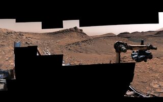 Curiosity jeppinn í Marke Band dalnum á Mars