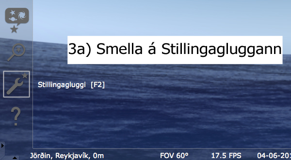 Hvernig á að velja íslensku í Stellarium