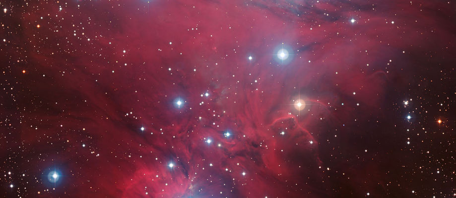 NGC 2264 og Jólatrésþokan. Mynd: ESO