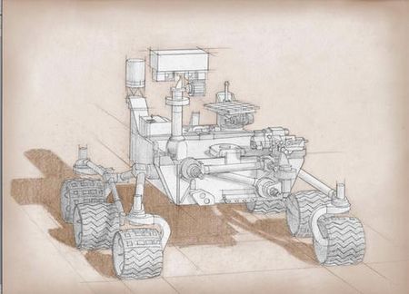 Teikning af Mars 2020 jeppanum