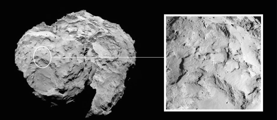 Lendingarstaður Philae á 67P/Churyumov-Gerasimenko