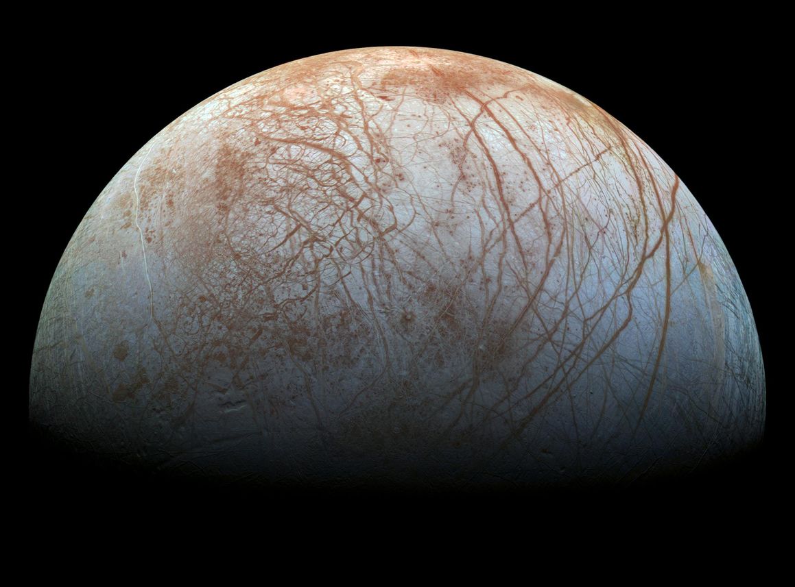 Tunglið Evrópa. Mynd: NASA/JPL-Caltech/SETI Institute
