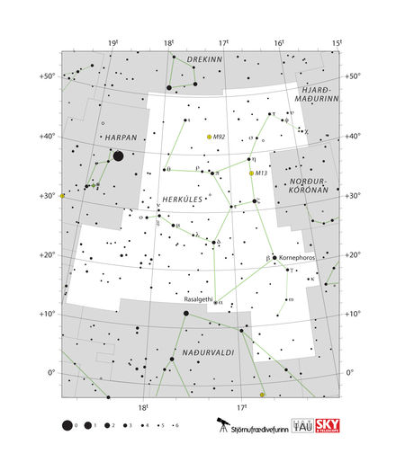 stjörnukort, stjörnumerki, Herkúles