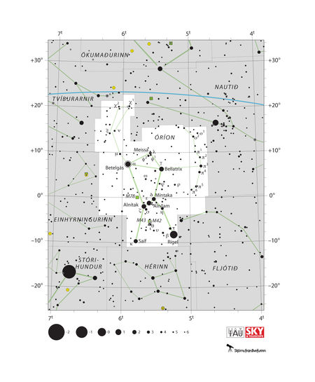 stjörnukort, stjörnumerki, Óríon