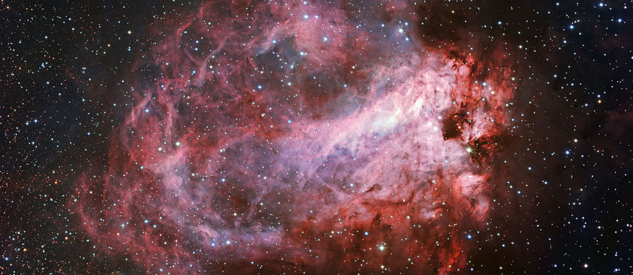 Stjörnumyndunarsvæðið Messier 17. Mynd: ESO