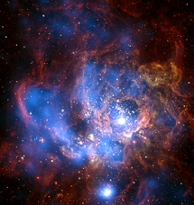 NGC 604, Messier 33, ljómþoka, Chandra, Hubble
