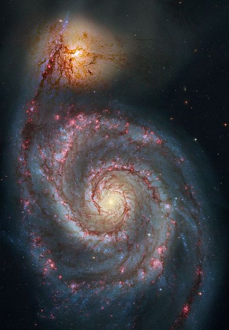 Messier 51, Svelgurinn, þyrilþoka, Veiðihundarnir