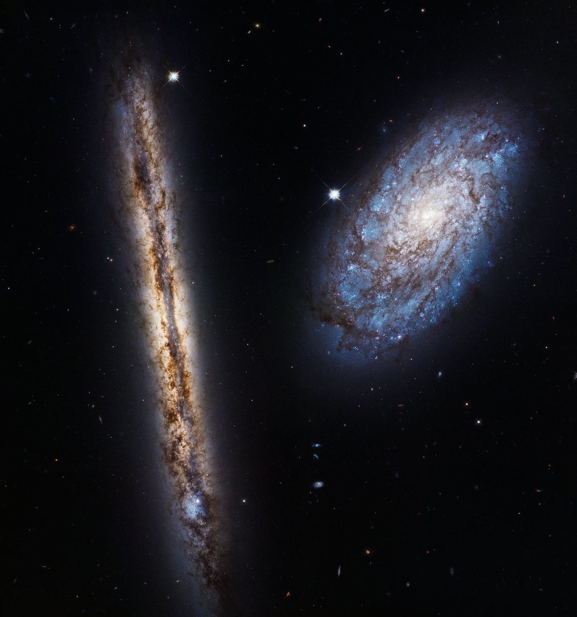 NGC 4302 og NGC 4298 í Bereníkuhaddi