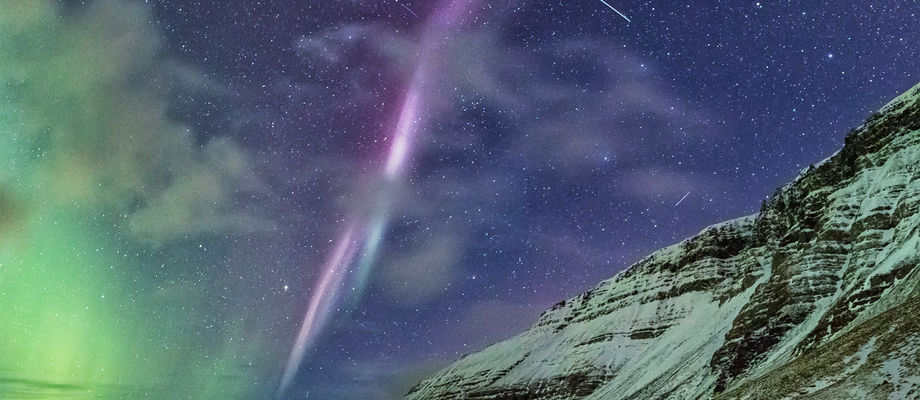 Róteindabogi, norðurljós