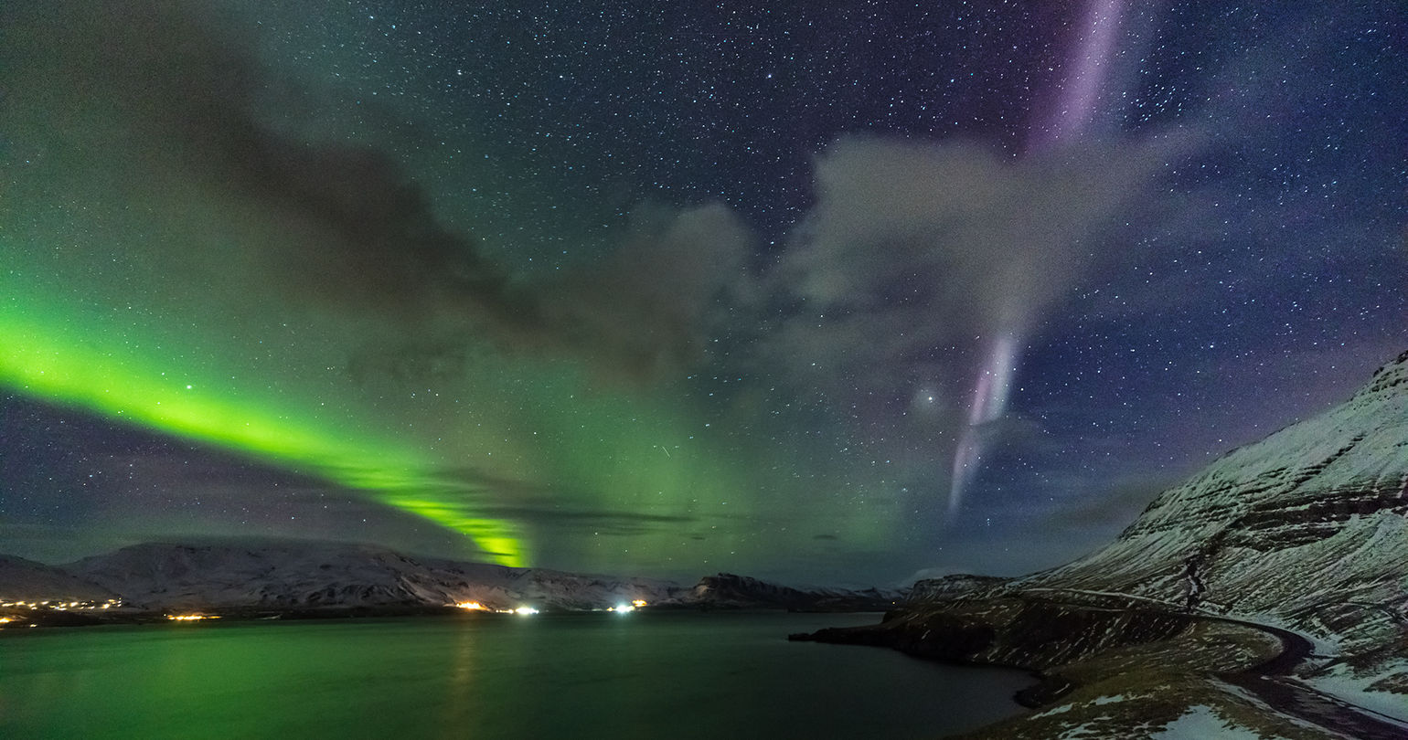 Róteindabogi, norðurljós