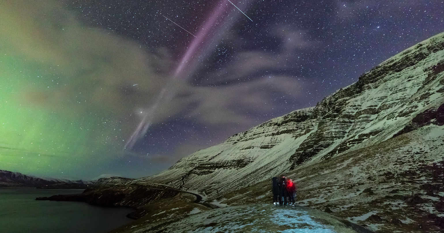 Róteindabogi, norðurljós