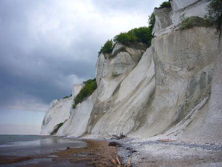 Møns Klint, kalk, klettar